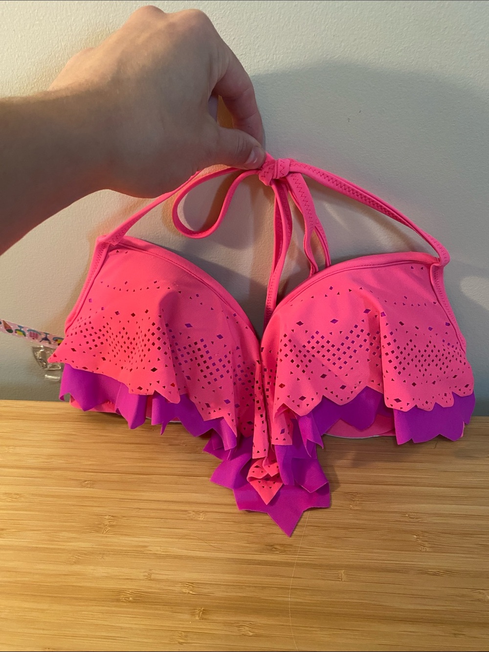 PINK Victoria's Secret Hot Pink Bikini Top